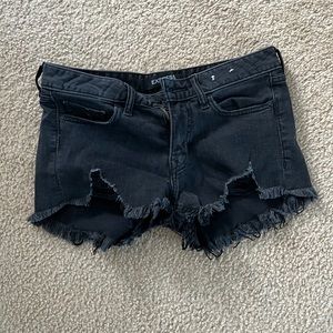 Express Black distressed Jean shorts